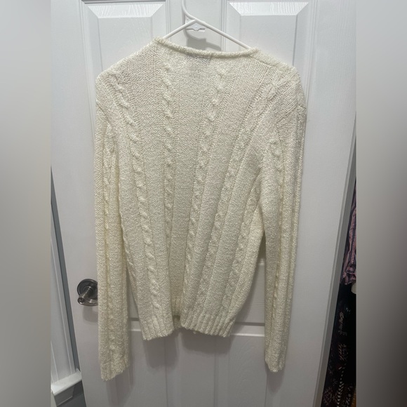 Charter Club Cream Textured Knit Cardigan - Picture 9 of 10